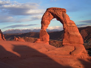 the delicate arch at sunset